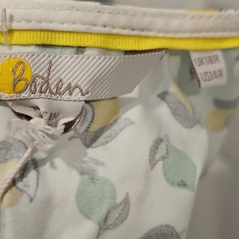 Boden Mischa Belted Lemon & Lime Dress Sz 14R NWT - Picture 13 of 13